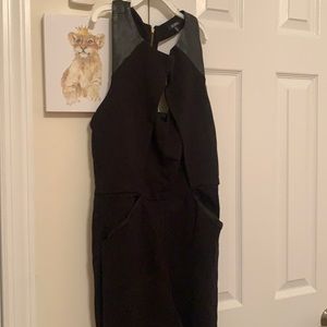 XOXO Black jumpsuit with faux leather detail